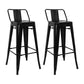 Industrial Style Armless Barstool Iron Counter Stools with Pedal for Coffee Shop Black 2 Piece Set Clearhalo 'Bar Furniture' 'Bar Stools' 'bar_stools' 'furn' 'furn_bar_stools' 'furniture_bar_stools' 'Kitchen & Dining Furniture' 'kitchen&dining_furn' 'kitchen' 'kitchen_furn' Furniture' 4504263