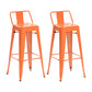 Industrial Style Armless Barstool Iron Counter Stools with Pedal for Coffee Shop Orange 2 Piece Set Clearhalo 'Bar Furniture' 'Bar Stools' 'bar_stools' 'furn' 'furn_bar_stools' 'furniture_bar_stools' 'Kitchen & Dining Furniture' 'kitchen&dining_furn' 'kitchen' 'kitchen_furn' Furniture' 4504270