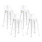 Industrial Style Armless Barstool Iron Counter Stools with Pedal for Coffee Shop White 4 Piece Set Clearhalo 'Bar Furniture' 'Bar Stools' 'bar_stools' 'furn' 'furn_bar_stools' 'furniture_bar_stools' 'Kitchen & Dining Furniture' 'kitchen&dining_furn' 'kitchen' 'kitchen_furn' Furniture' 4504275