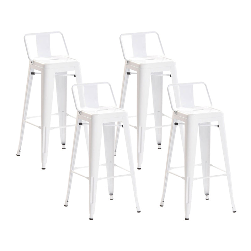 Industrial Style Armless Barstool Iron Counter Stools with Pedal for Coffee Shop White 4 Piece Set Clearhalo 'Bar Furniture' 'Bar Stools' 'bar_stools' 'furn' 'furn_bar_stools' 'furniture_bar_stools' 'Kitchen & Dining Furniture' 'kitchen&dining_furn' 'kitchen' 'kitchen_furn' Furniture' 4504275