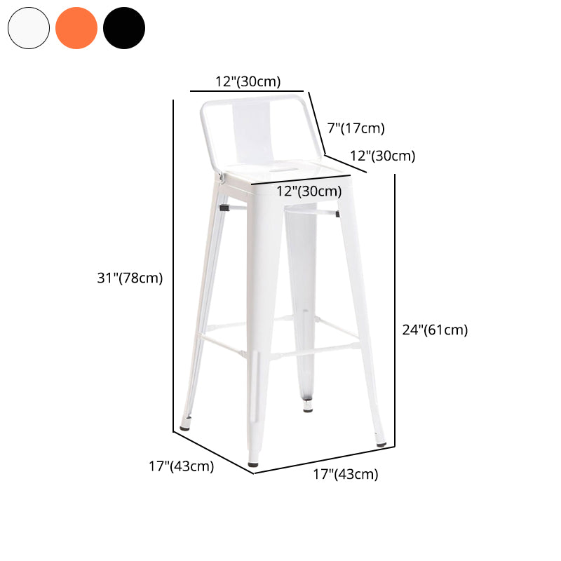 Industrial Style Armless Barstool Iron Counter Stools with Pedal for Coffee Shop Clearhalo 'Bar Furniture' 'Bar Stools' 'bar_stools' 'furn' 'furn_bar_stools' 'furniture_bar_stools' 'Kitchen & Dining Furniture' 'kitchen&dining_furn' 'kitchen' 'kitchen_furn' Furniture' 4504280