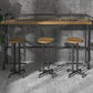 Industrial Wood Bar Table with Rectangle Table Top Black Trestle Table - 42" H Clearhalo 'Bar Furniture' 'Bar Tables' 'bar_tables' 'furn' 'furn_bar_tables' 'Furniture' 'furniture_bar_tables' 'Kitchen & Dining Furniture' 4504294