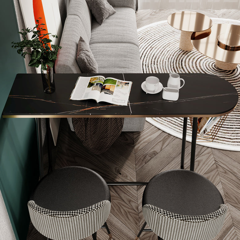 Glam Marble Counter Table with Specialty Table Top Trestle Table - 42" H Clearhalo 'Bar Furniture' 'Bar Tables' 'bar_tables' 'furn' 'furn_bar_tables' 'Furniture' 'furniture_bar_tables' 'Kitchen & Dining Furniture' 4504308