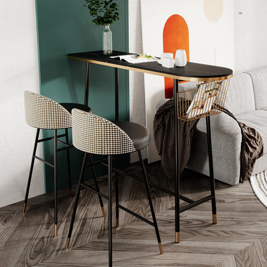 Glam Marble Counter Table with Specialty Table Top Trestle Table - 42" H Clearhalo 'Bar Furniture' 'Bar Tables' 'bar_tables' 'furn' 'furn_bar_tables' 'Furniture' 'furniture_bar_tables' 'Kitchen & Dining Furniture' 4504309