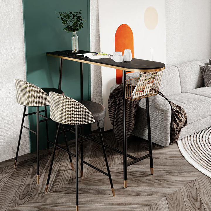Glam Marble Counter Table with Specialty Table Top Trestle Table - 42" H Clearhalo 'Bar Furniture' 'Bar Tables' 'bar_tables' 'furn' 'furn_bar_tables' 'Furniture' 'furniture_bar_tables' 'Kitchen & Dining Furniture' 4504312