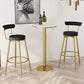 Glam White Marble Counter Table with Round Table Top Pedestal Table - 42" H 23.6"L x 23.6"W x 41.3"H Gold Without Chairs Clearhalo 'Bar Furniture' 'Bar Tables' 'bar_tables' 'furn' 'furn_bar_tables' 'Furniture' 'furniture_bar_tables' 'Kitchen & Dining Furniture' 4504319