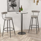 Glam White Marble Counter Table with Round Table Top Pedestal Table - 42" H 23.6"L x 23.6"W x 41.3"H Black Without Chairs Clearhalo 'Bar Furniture' 'Bar Tables' 'bar_tables' 'furn' 'furn_bar_tables' 'Furniture' 'furniture_bar_tables' 'Kitchen & Dining Furniture' 4504320