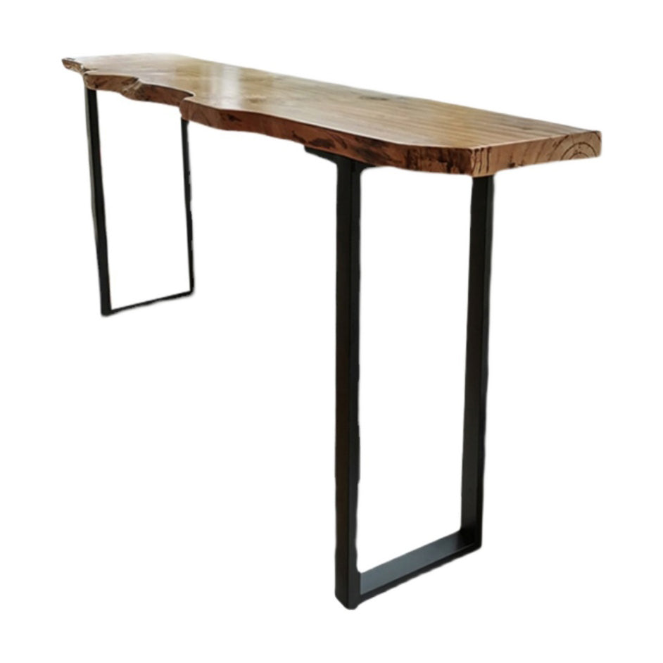 Brown Modern Style Bar Table Solid Wood and Iron Kitchen Bar Table Without Chairs Clearhalo 'Bar Furniture' 'Bar Tables' 'bar_tables' 'furn' 'furn_bar_tables' 'Furniture' 'furniture_bar_tables' 'Kitchen & Dining Furniture' 4504333