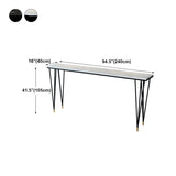 Modern Marble Bar Table with Rectangle Table Top Black Legs Table - 42" H Clearhalo 'Bar Furniture' 'Bar Tables' 'bar_tables' 'furn' 'furn_bar_tables' 'Furniture' 'furniture_bar_tables' 'Kitchen & Dining Furniture' 4504359