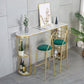 Gold Glam Style Table in Faux Marble Bar Table with Metal Base for Kitchen 63"L x 15.7"W x 41.3"H White Without Chairs Clearhalo 'Bar Furniture' 'Bar Tables' 'bar_tables' 'furn' 'furn_bar_tables' 'Furniture' 'furniture_bar_tables' 'Kitchen & Dining Furniture' 4504366