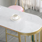 Gold Glam Style Table in Faux Marble Bar Table with Metal Base for Kitchen Clearhalo 'Bar Furniture' 'Bar Tables' 'bar_tables' 'furn' 'furn_bar_tables' 'Furniture' 'furniture_bar_tables' 'Kitchen & Dining Furniture' 4504369