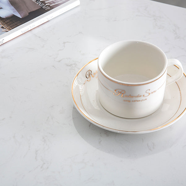 Gold Glam Style Table in Faux Marble Bar Table with Metal Base for Kitchen Clearhalo 'Bar Furniture' 'Bar Tables' 'bar_tables' 'furn' 'furn_bar_tables' 'Furniture' 'furniture_bar_tables' 'Kitchen & Dining Furniture' 4504370