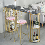 Gold Glam Style Table in Faux Marble Bar Table with Metal Base for Kitchen Clearhalo 'Bar Furniture' 'Bar Tables' 'bar_tables' 'furn' 'furn_bar_tables' 'Furniture' 'furniture_bar_tables' 'Kitchen & Dining Furniture' 4504375