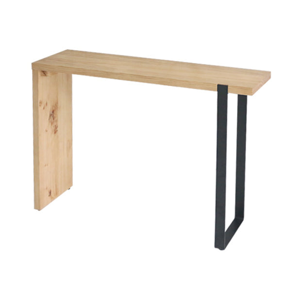Modern Wood Bar Table with Rectangle Table Top Double Pedestal Table - 15.8'' Square Without Chairs Clearhalo 'Bar Furniture' 'Bar Tables' 'bar_tables' 'furn' 'furn_bar_tables' 'Furniture' 'furniture_bar_tables' 'Kitchen & Dining Furniture' 4504428