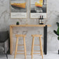 Modern Wood Bar Table with Rectangle Table Top Double Pedestal Table - 15.8'' Square Clearhalo 'Bar Furniture' 'Bar Tables' 'bar_tables' 'furn' 'furn_bar_tables' 'Furniture' 'furniture_bar_tables' 'Kitchen & Dining Furniture' 4504430