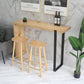 Modern Wood Bar Table with Rectangle Table Top Double Pedestal Table - 15.8'' Square Clearhalo 'Bar Furniture' 'Bar Tables' 'bar_tables' 'furn' 'furn_bar_tables' 'Furniture' 'furniture_bar_tables' 'Kitchen & Dining Furniture' 4504432