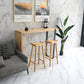 Modern Wood Bar Table with Rectangle Table Top Double Pedestal Table - 15.8'' Square Clearhalo 'Bar Furniture' 'Bar Tables' 'bar_tables' 'furn' 'furn_bar_tables' 'Furniture' 'furniture_bar_tables' 'Kitchen & Dining Furniture' 4504433