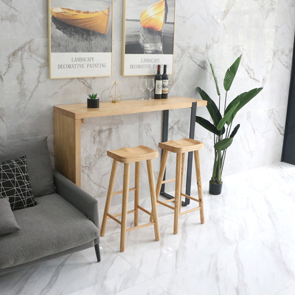 Modern Wood Bar Table with Rectangle Table Top Double Pedestal Table - 15.8'' Square Clearhalo 'Bar Furniture' 'Bar Tables' 'bar_tables' 'furn' 'furn_bar_tables' 'Furniture' 'furniture_bar_tables' 'Kitchen & Dining Furniture' 4504433