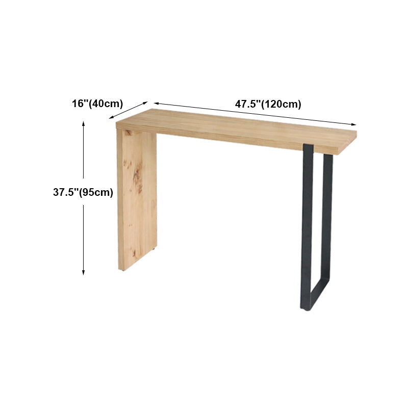Modern Wood Bar Table with Rectangle Table Top Double Pedestal Table - 15.8'' Square Clearhalo 'Bar Furniture' 'Bar Tables' 'bar_tables' 'furn' 'furn_bar_tables' 'Furniture' 'furniture_bar_tables' 'Kitchen & Dining Furniture' 4504440