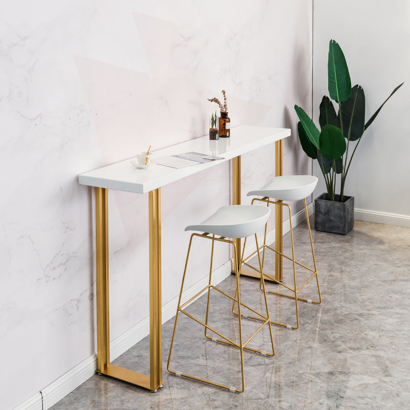Glam Wood Counter Table with Rectangle Table Top Sled Table - 41.3" H 70.9"L x 15.7"W x 41.3"H Without Chairs Clearhalo 'Bar Furniture' 'Bar Tables' 'bar_tables' 'furn' 'furn_bar_tables' 'Furniture' 'furniture_bar_tables' 'Kitchen & Dining Furniture' 4504448