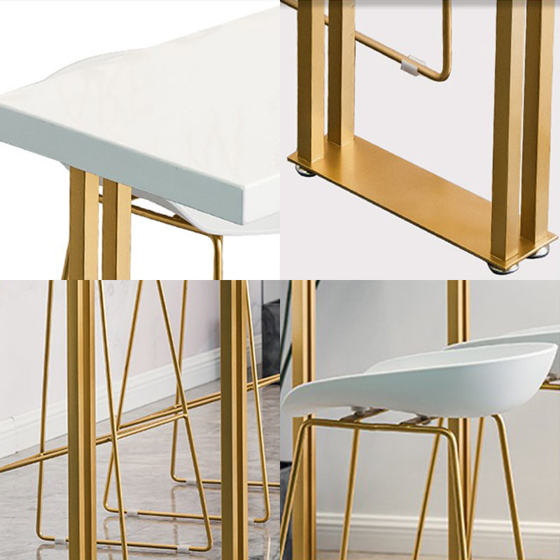 Glam Wood Counter Table with Rectangle Table Top Sled Table - 41.3" H Clearhalo 'Bar Furniture' 'Bar Tables' 'bar_tables' 'furn' 'furn_bar_tables' 'Furniture' 'furniture_bar_tables' 'Kitchen & Dining Furniture' 4504450