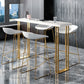 Glam Wood Counter Table with Rectangle Table Top Sled Table - 41.3" H Clearhalo 'Bar Furniture' 'Bar Tables' 'bar_tables' 'furn' 'furn_bar_tables' 'Furniture' 'furniture_bar_tables' 'Kitchen & Dining Furniture' 4504452