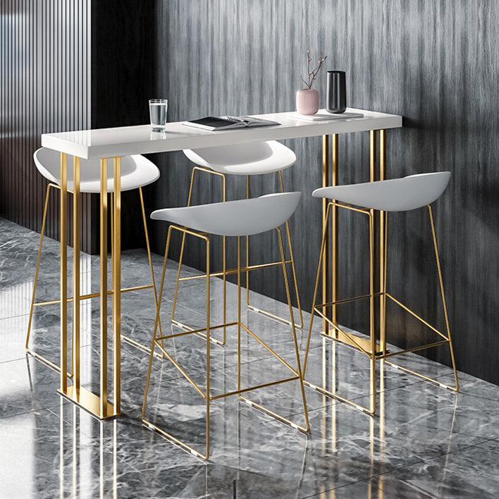 Glam Wood Counter Table with Rectangle Table Top Sled Table - 41.3" H Clearhalo 'Bar Furniture' 'Bar Tables' 'bar_tables' 'furn' 'furn_bar_tables' 'Furniture' 'furniture_bar_tables' 'Kitchen & Dining Furniture' 4504453
