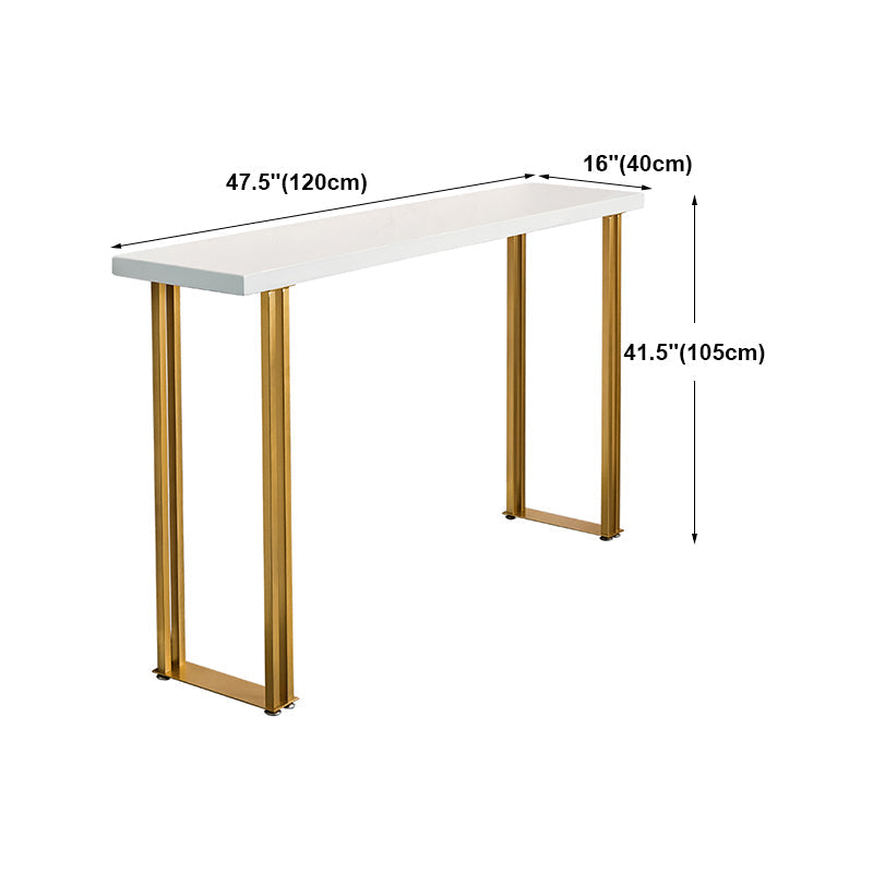 Glam Wood Counter Table with Rectangle Table Top Sled Table - 41.3" H Clearhalo 'Bar Furniture' 'Bar Tables' 'bar_tables' 'furn' 'furn_bar_tables' 'Furniture' 'furniture_bar_tables' 'Kitchen & Dining Furniture' 4504457