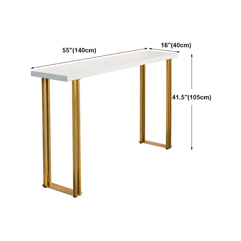 Glam Wood Counter Table with Rectangle Table Top Sled Table - 41.3" H Clearhalo 'Bar Furniture' 'Bar Tables' 'bar_tables' 'furn' 'furn_bar_tables' 'Furniture' 'furniture_bar_tables' 'Kitchen & Dining Furniture' 4504458