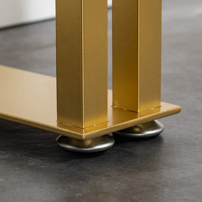 Glam Marble Counter Table with Rectangle Table Top Sled Table - 41.3" H Clearhalo 'Bar Furniture' 'Bar Tables' 'bar_tables' 'furn' 'furn_bar_tables' 'Furniture' 'furniture_bar_tables' 'Kitchen & Dining Furniture' 4504473