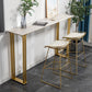 Glam Marble Counter Table with Rectangle Table Top Sled Table - 41.3" H Clearhalo 'Bar Furniture' 'Bar Tables' 'bar_tables' 'furn' 'furn_bar_tables' 'Furniture' 'furniture_bar_tables' 'Kitchen & Dining Furniture' 4504477
