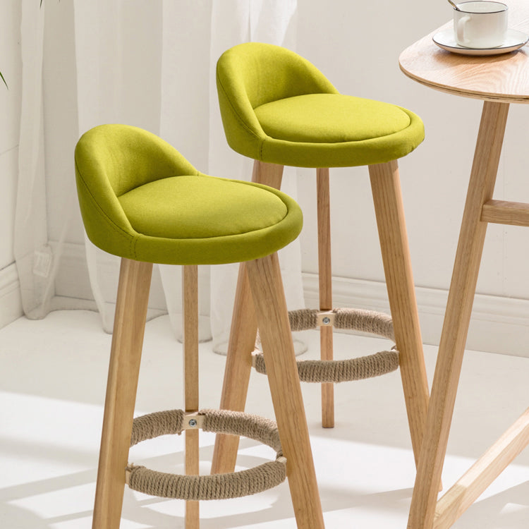 Scandinavia Style Bar-stool Wooden Legs Round Seat with Low Back Barstool Clearhalo 'Bar Furniture' 'Bar Stools' 'bar_stools' 'furn' 'furn_bar_stools' 'furniture_bar_stools' 'Kitchen & Dining Furniture' 'kitchen&dining_furn' 'kitchen' 'kitchen_furn' Furniture' 4507432