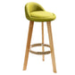 Scandinavia Style Bar-stool Wooden Legs Round Seat with Low Back Barstool Olive Green 1 Piece Clearhalo 'Bar Furniture' 'Bar Stools' 'bar_stools' 'furn' 'furn_bar_stools' 'furniture_bar_stools' 'Kitchen & Dining Furniture' 'kitchen&dining_furn' 'kitchen' 'kitchen_furn' Furniture' 4507465