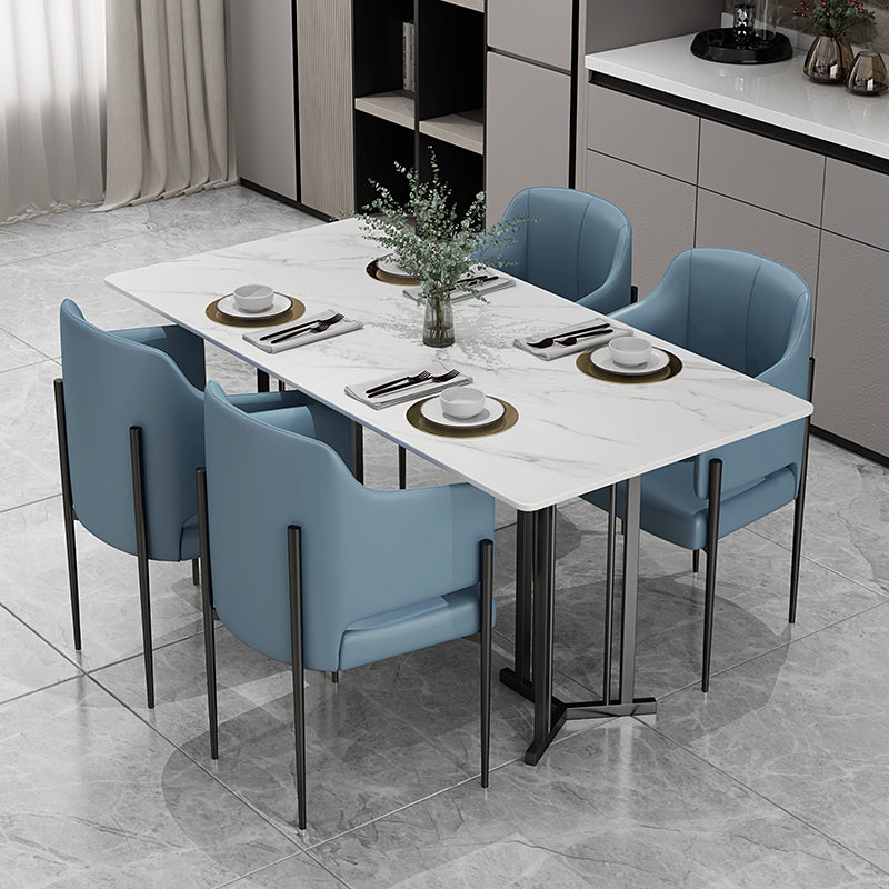 Sintered Stone White Dining Table Traditional Luxury Dining Table with Metal Base Black Without Chairs Clearhalo ' dining_table' 'Dining Tables & Seating' 'Dining Tables' 'furn' 'furn_dining_table' 'Furniture' 'furniture_dining_table' 'Kitchen & Dining Furniture' 'kitchen&dining_furn' 'kitchen' 'kitchen_dining_table' 4510623
