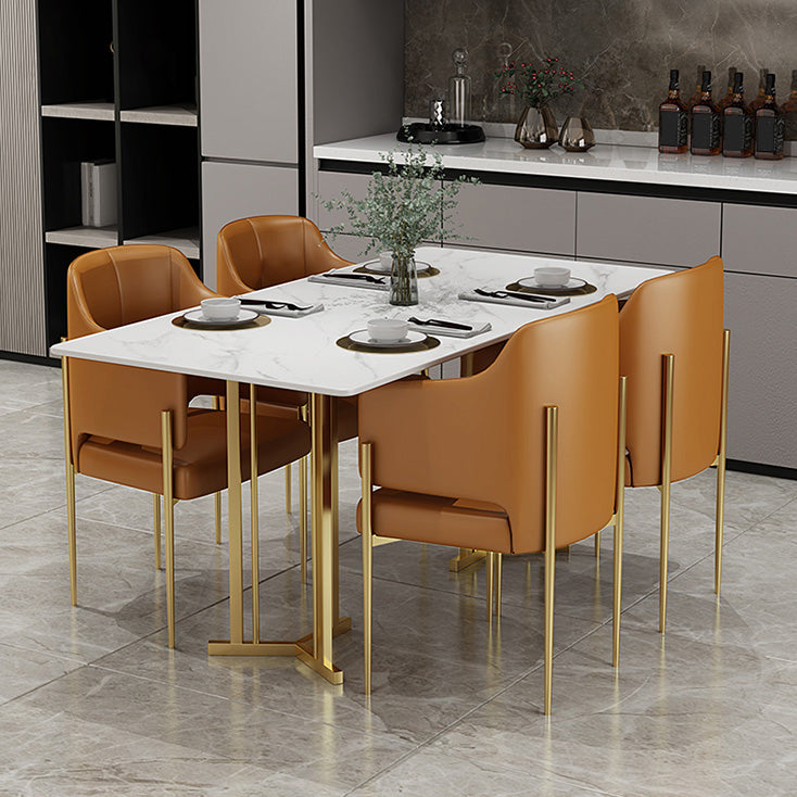Sintered Stone White Dining Table Traditional Luxury Dining Table with Metal Base Clearhalo ' dining_table' 'Dining Tables & Seating' 'Dining Tables' 'furn' 'furn_dining_table' 'Furniture' 'furniture_dining_table' 'Kitchen & Dining Furniture' 'kitchen&dining_furn' 'kitchen' 'kitchen_dining_table' 4510631