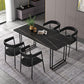 Sintered Stone Dining Table Traditional Luxury Sled Base Dining Table Black Gold Without Chairs Clearhalo ' dining_table' 'Dining Tables & Seating' 'Dining Tables' 'furn' 'furn_dining_table' 'Furniture' 'furniture_dining_table' 'Kitchen & Dining Furniture' 'kitchen&dining_furn' 'kitchen' 'kitchen_dining_table' 4510642