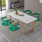 Sintered Stone Dining Table Traditional Luxury Sled Base Dining Table White Gold 47.2"L x 23.6"W x 29.5"H Without Chairs Clearhalo ' dining_table' 'Dining Tables & Seating' 'Dining Tables' 'furn' 'furn_dining_table' 'Furniture' 'furniture_dining_table' 'Kitchen & Dining Furniture' 'kitchen&dining_furn' 'kitchen' 'kitchen_dining_table' 4510643