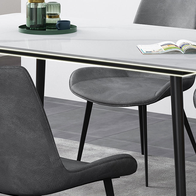 Rectangle Shape Industrial Style Dining Table Sintered Stone Fixed Table for Restaurant Clearhalo ' dining_table' 'Dining Tables & Seating' 'Dining Tables' 'furn' 'furn_dining_table' 'Furniture' 'furniture_dining_table' 'Kitchen & Dining Furniture' 'kitchen&dining_furn' 'kitchen' 'kitchen_dining_table' 4510662