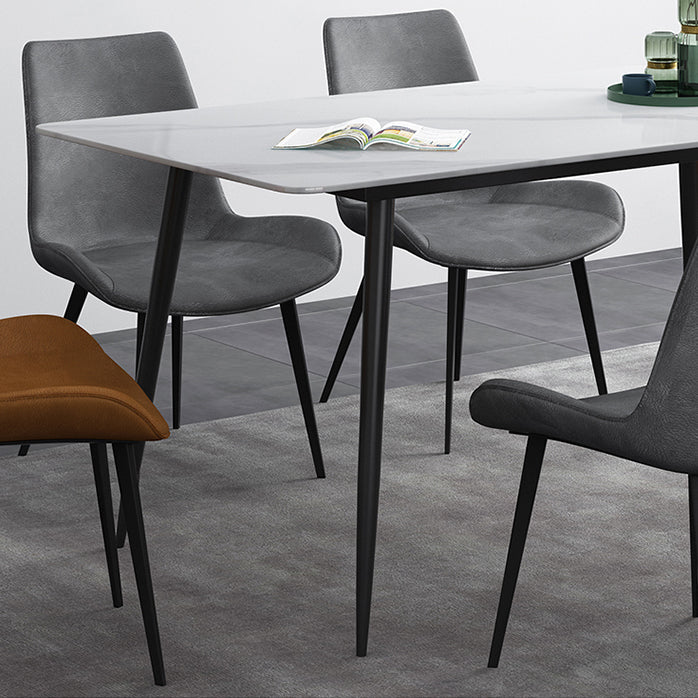 Rectangle Shape Industrial Style Dining Table Sintered Stone Fixed Table for Restaurant Clearhalo ' dining_table' 'Dining Tables & Seating' 'Dining Tables' 'furn' 'furn_dining_table' 'Furniture' 'furniture_dining_table' 'Kitchen & Dining Furniture' 'kitchen&dining_furn' 'kitchen' 'kitchen_dining_table' 4510663