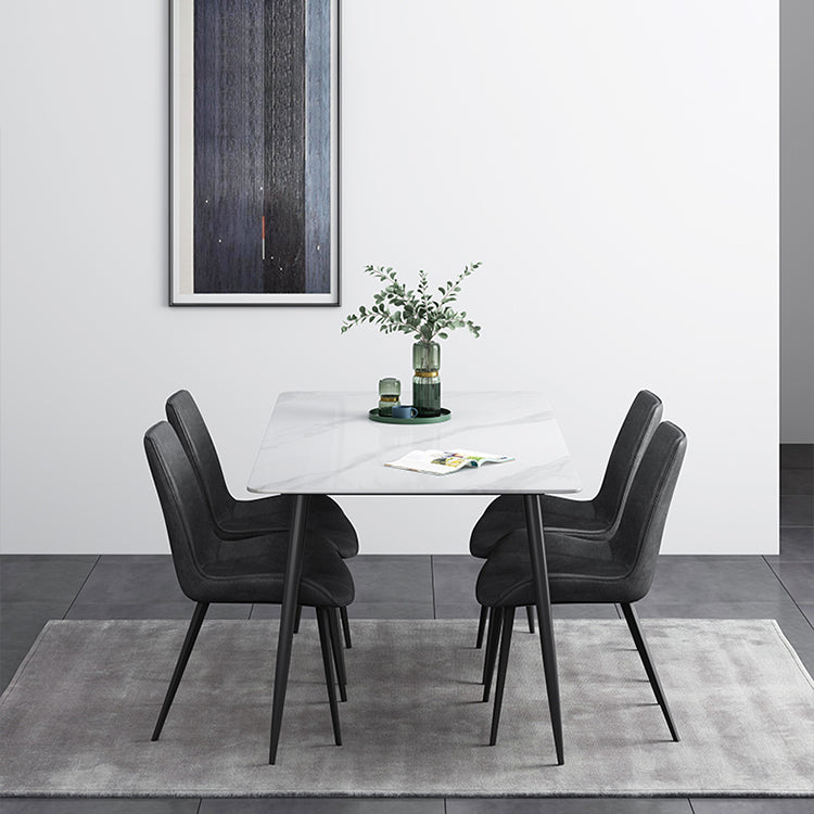 Rectangle Shape Industrial Style Dining Table Sintered Stone Fixed Table for Restaurant Clearhalo ' dining_table' 'Dining Tables & Seating' 'Dining Tables' 'furn' 'furn_dining_table' 'Furniture' 'furniture_dining_table' 'Kitchen & Dining Furniture' 'kitchen&dining_furn' 'kitchen' 'kitchen_dining_table' 4510664