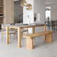 Sintered Stone Top Dining Table Modern Rectangle Table with Wooden Base Gray Without Chairs Clearhalo ' dining_table' 'Dining Tables & Seating' 'Dining Tables' 'furn' 'furn_dining_table' 'Furniture' 'furniture_dining_table' 'Kitchen & Dining Furniture' 'kitchen&dining_furn' 'kitchen' 'kitchen_dining_table' 4510671