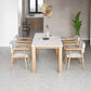 Sintered Stone Top Dining Table Modern Rectangle Table with Wooden Base White 55.1"L x 31.5"W x 29.5"H Without Chairs Clearhalo ' dining_table' 'Dining Tables & Seating' 'Dining Tables' 'furn' 'furn_dining_table' 'Furniture' 'furniture_dining_table' 'Kitchen & Dining Furniture' 'kitchen&dining_furn' 'kitchen' 'kitchen_dining_table' 4510674