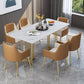 Sintered Stone Dining Table Traditional Luxury Rectangle Table with Gold Frame White 63"L x 31.5"W x 29.5"H Without Chairs Clearhalo ' dining_table' 'Dining Tables & Seating' 'Dining Tables' 'furn' 'furn_dining_table' 'Furniture' 'furniture_dining_table' 'Kitchen & Dining Furniture' 'kitchen&dining_furn' 'kitchen' 'kitchen_dining_table' 4510688