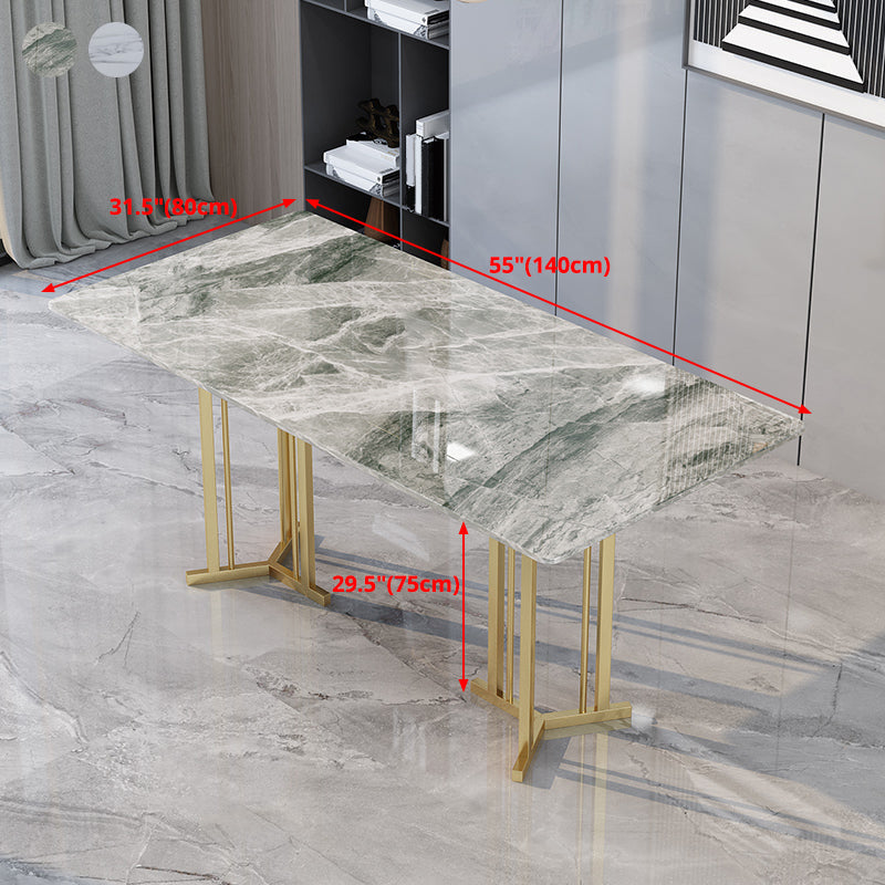 Sintered Stone Dining Table Traditional Luxury Rectangle Table with Gold Frame Clearhalo ' dining_table' 'Dining Tables & Seating' 'Dining Tables' 'furn' 'furn_dining_table' 'Furniture' 'furniture_dining_table' 'Kitchen & Dining Furniture' 'kitchen&dining_furn' 'kitchen' 'kitchen_dining_table' 4510697