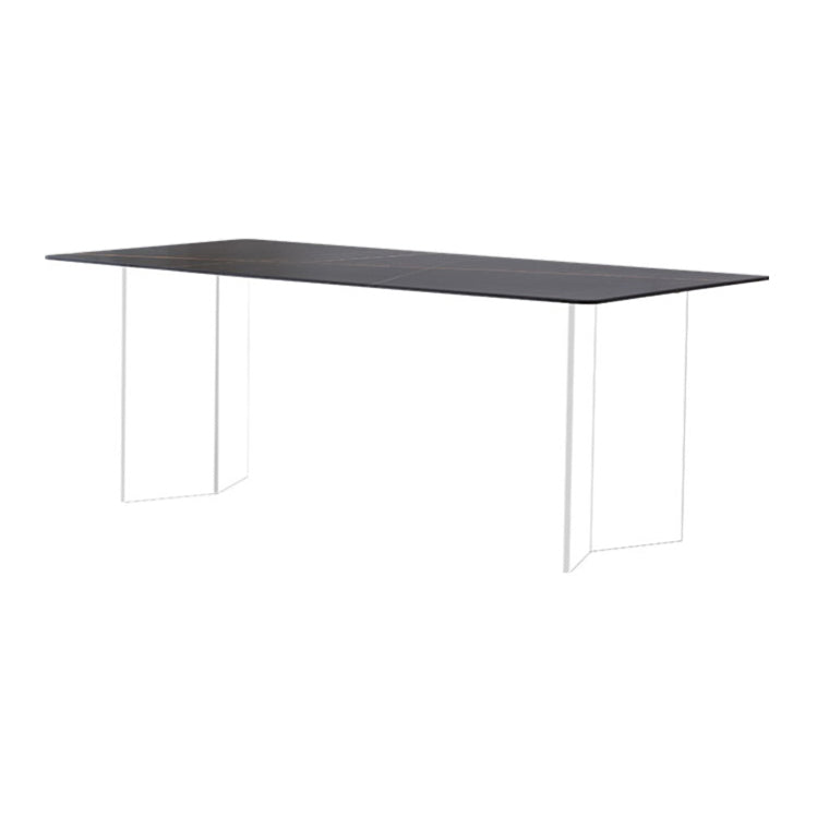 Sintered Stone Dining Table Modern Rectangle Dining Table with Acrylic Base Black Gold Without Chairs Clearhalo ' dining_table' 'Dining Tables & Seating' 'Dining Tables' 'furn' 'furn_dining_table' 'Furniture' 'furniture_dining_table' 'Kitchen & Dining Furniture' 'kitchen&dining_furn' 'kitchen' 'kitchen_dining_table' 4510710
