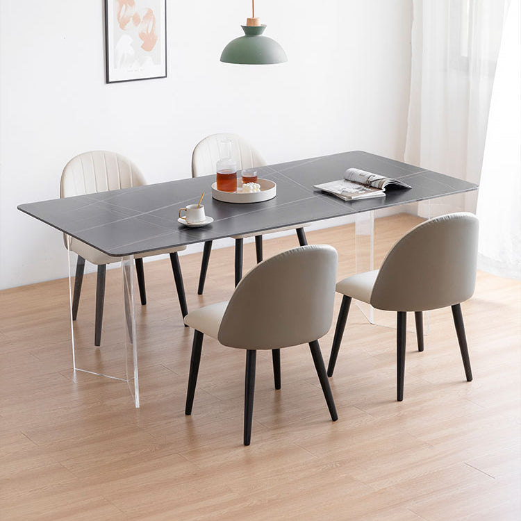 Sintered Stone Dining Table Modern Rectangle Dining Table with Acrylic Base Clearhalo ' dining_table' 'Dining Tables & Seating' 'Dining Tables' 'furn' 'furn_dining_table' 'Furniture' 'furniture_dining_table' 'Kitchen & Dining Furniture' 'kitchen&dining_furn' 'kitchen' 'kitchen_dining_table' 4510711