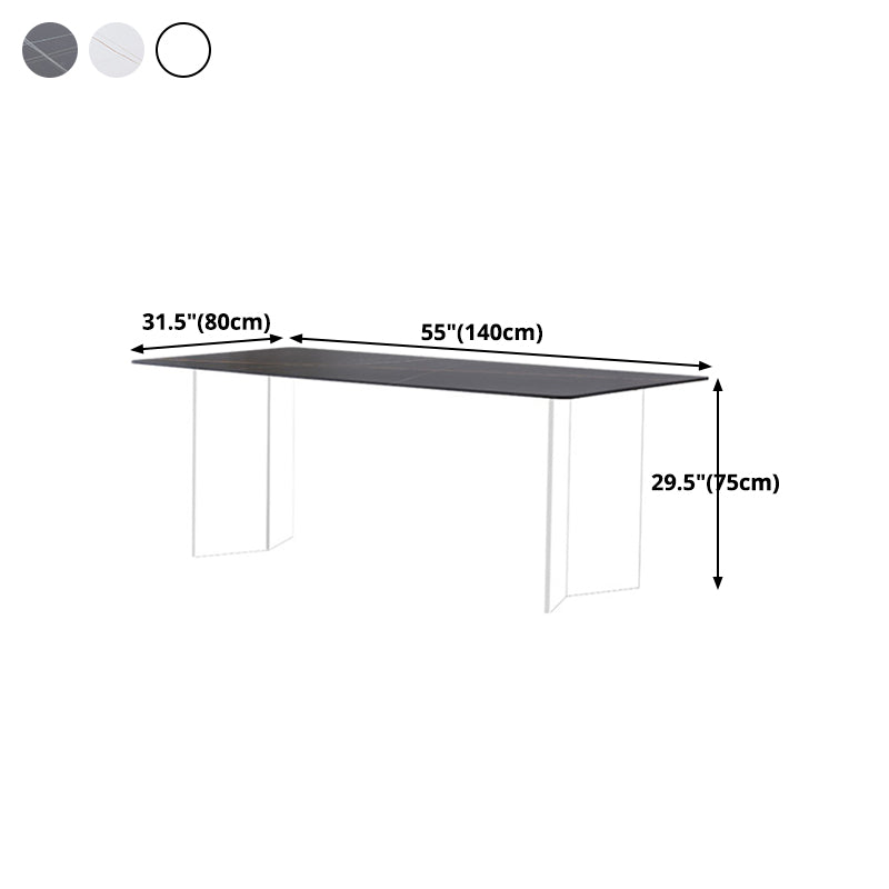 Sintered Stone Dining Table Modern Rectangle Dining Table with Acrylic Base Clearhalo ' dining_table' 'Dining Tables & Seating' 'Dining Tables' 'furn' 'furn_dining_table' 'Furniture' 'furniture_dining_table' 'Kitchen & Dining Furniture' 'kitchen&dining_furn' 'kitchen' 'kitchen_dining_table' 4510713