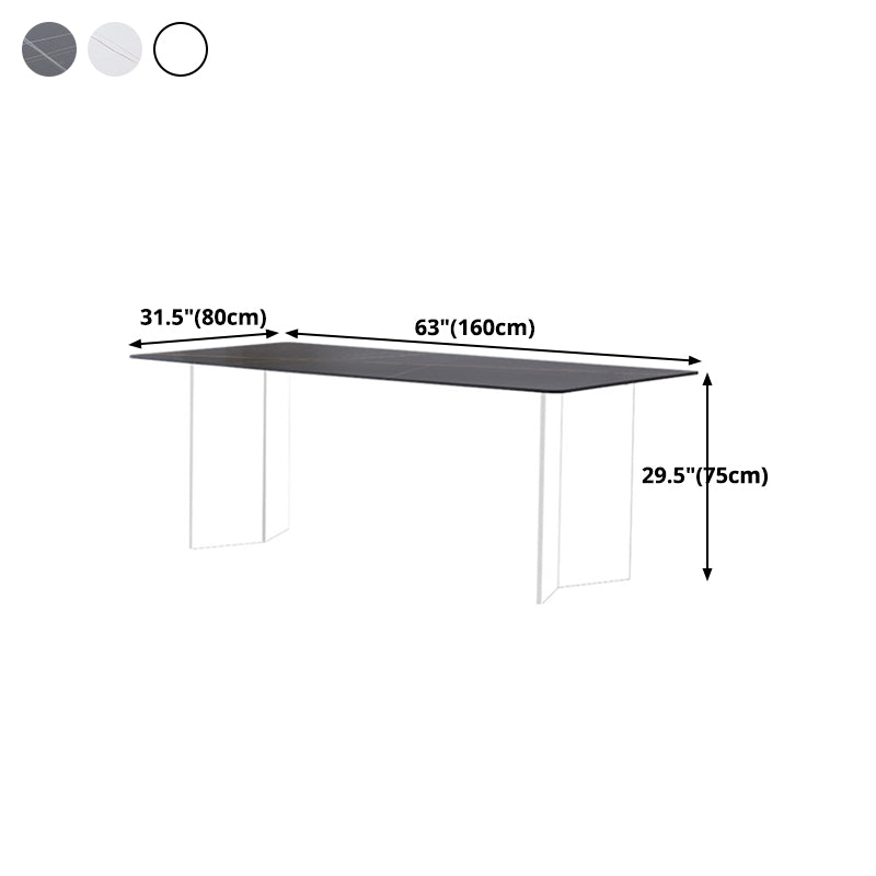 Sintered Stone Dining Table Modern Rectangle Dining Table with Acrylic Base Clearhalo ' dining_table' 'Dining Tables & Seating' 'Dining Tables' 'furn' 'furn_dining_table' 'Furniture' 'furniture_dining_table' 'Kitchen & Dining Furniture' 'kitchen&dining_furn' 'kitchen' 'kitchen_dining_table' 4510714