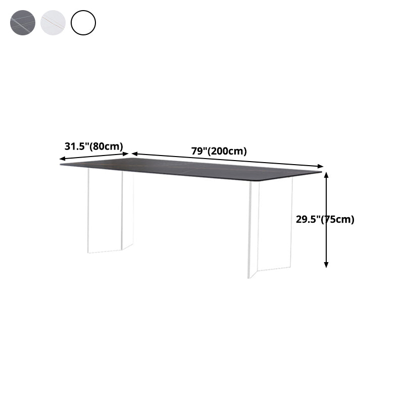 Sintered Stone Dining Table Modern Rectangle Dining Table with Acrylic Base Clearhalo ' dining_table' 'Dining Tables & Seating' 'Dining Tables' 'furn' 'furn_dining_table' 'Furniture' 'furniture_dining_table' 'Kitchen & Dining Furniture' 'kitchen&dining_furn' 'kitchen' 'kitchen_dining_table' 4510716
