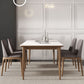 Stone Top Dining Table Kitchen Rectangle Dining Table with 4 Wood Legs Clearhalo ' dining_table' 'Dining Tables & Seating' 'Dining Tables' 'furn' 'furn_dining_table' 'Furniture' 'furniture_dining_table' 'Kitchen & Dining Furniture' 'kitchen&dining_furn' 'kitchen' 'kitchen_dining_table' 4510717